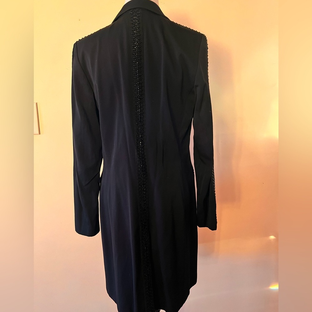 Made in Italy Chantal G Evening Coat Black Beads Size 42 USA 6 Small - Picture 2 of 10